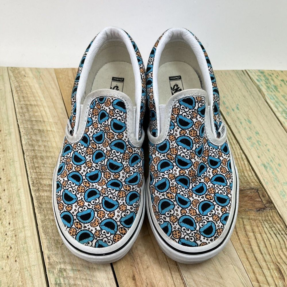 Vans x Sesame Street Classic Slip-On Shoes Youth Size 1 Cookie Monster Sneakers - Picture 3 of 11